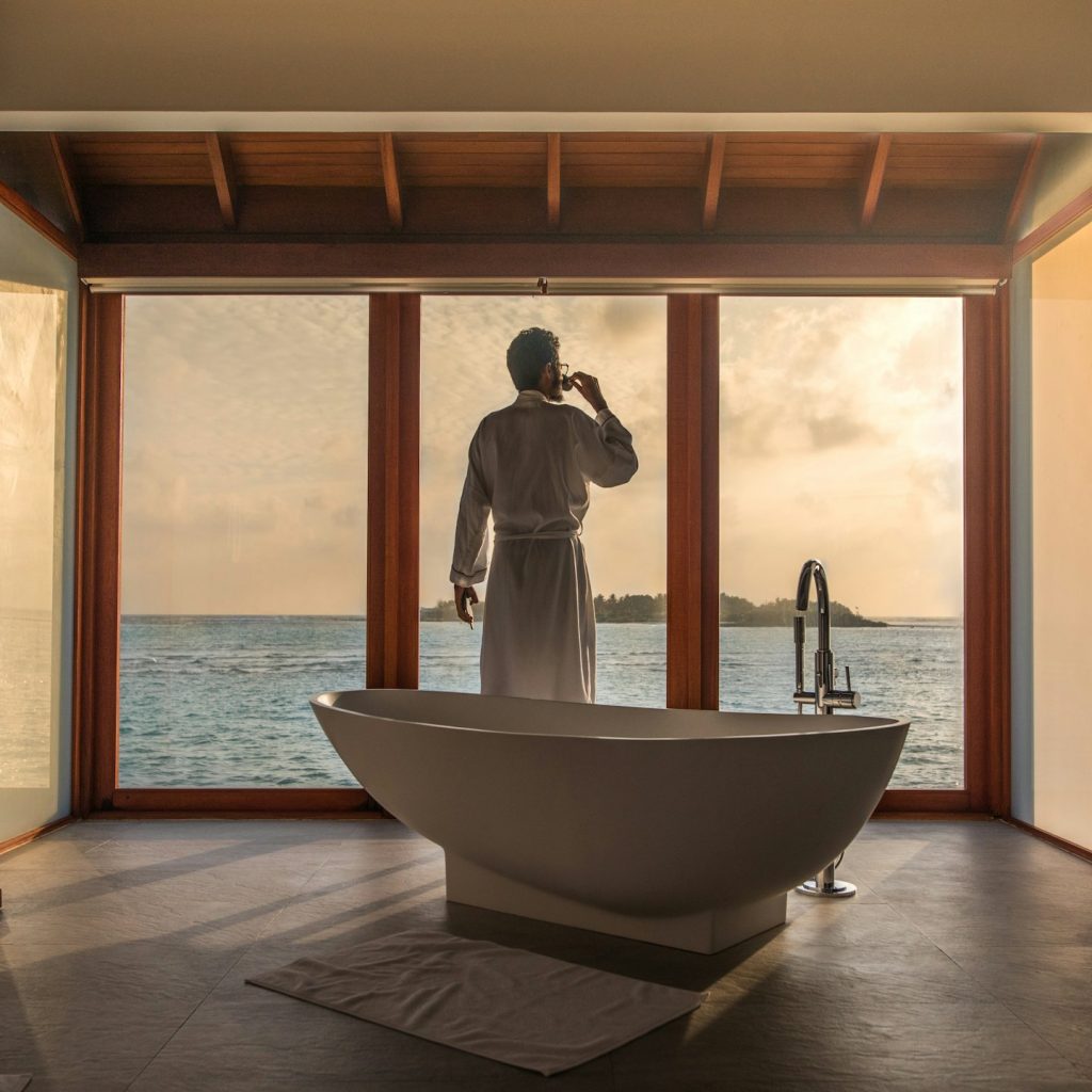 Bath with ocean view - bath soak ritual