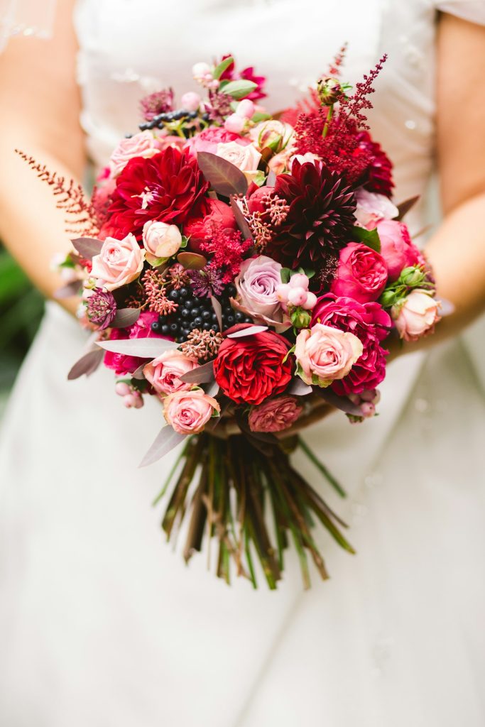 Bride holding bouquet - Beach Bride spa package