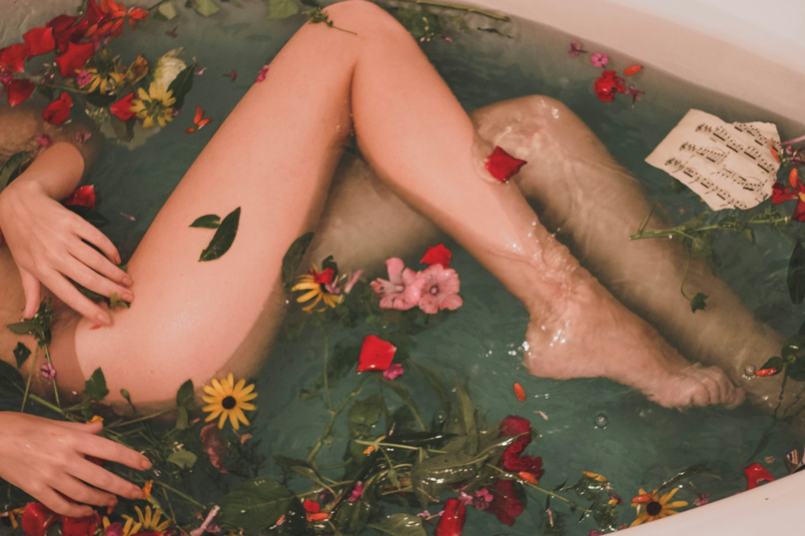 Bath soak with flowers